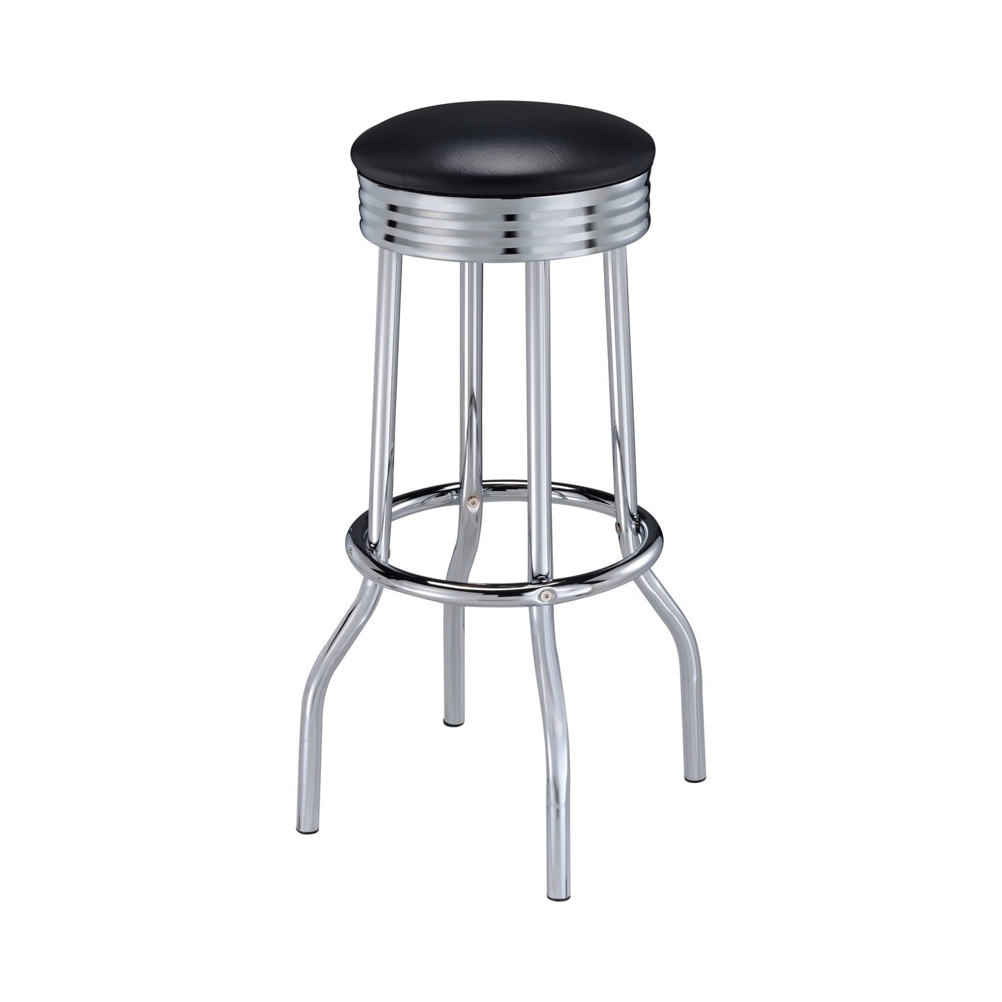 BLACK - UPHOLSTERED TOP BAR STOOL