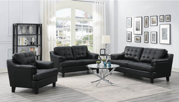 Elevations Black Cadmium Stationary Sofa