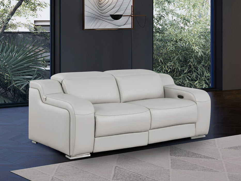 Global United 6111 Power Reclining Loveseat | Genuine Leather