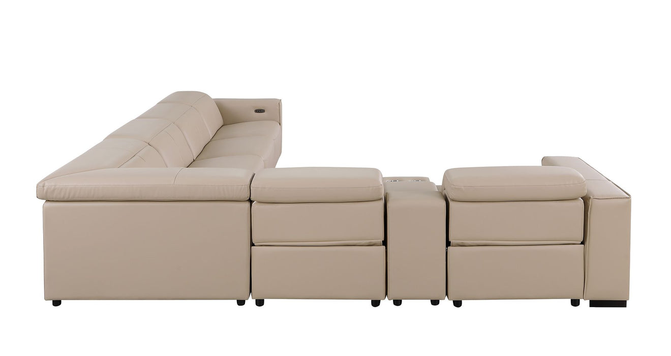 Global United 1208 Beige 7PC Sectional