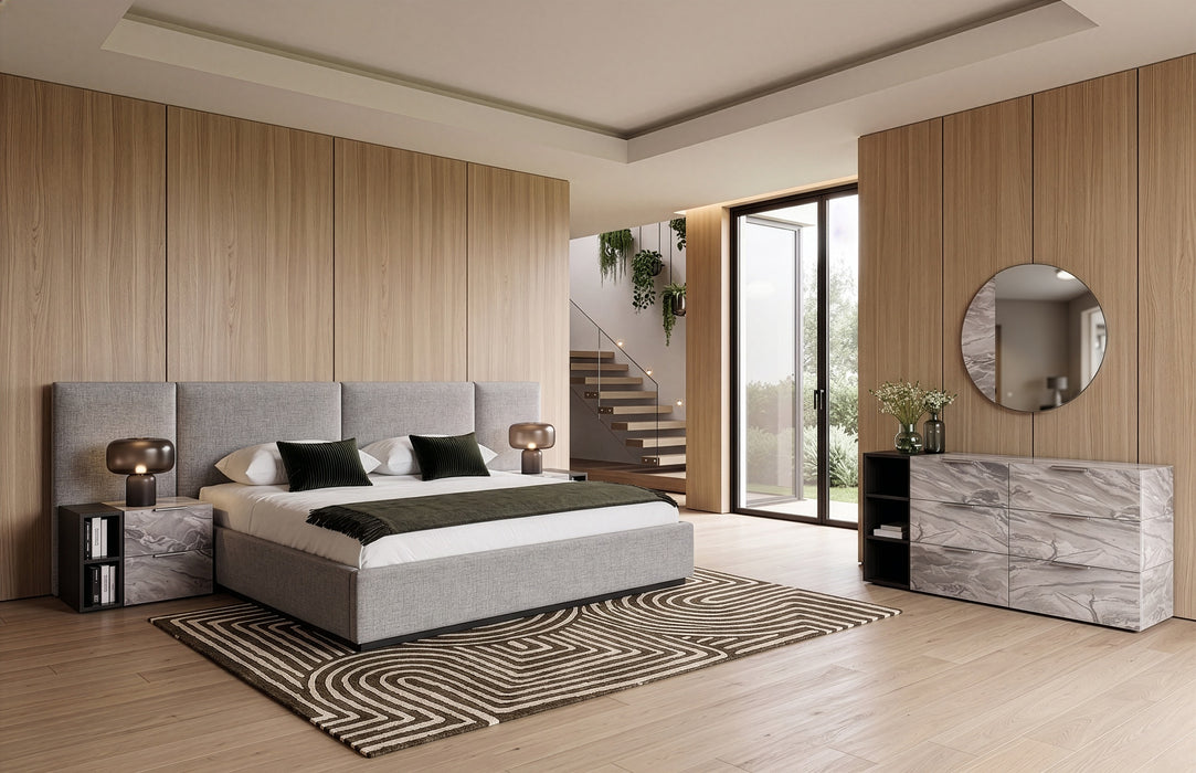 Maranello - Modern Grey Wash & Faux Marble Dresser