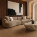 Trevor - Modern Tan Fabric Curved Mini Sectional Sofa
