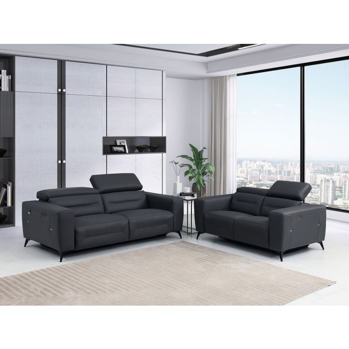 DivanItalia 989 2-Piece Reclining Set (Sofa & Loveseat) | Italian Leather