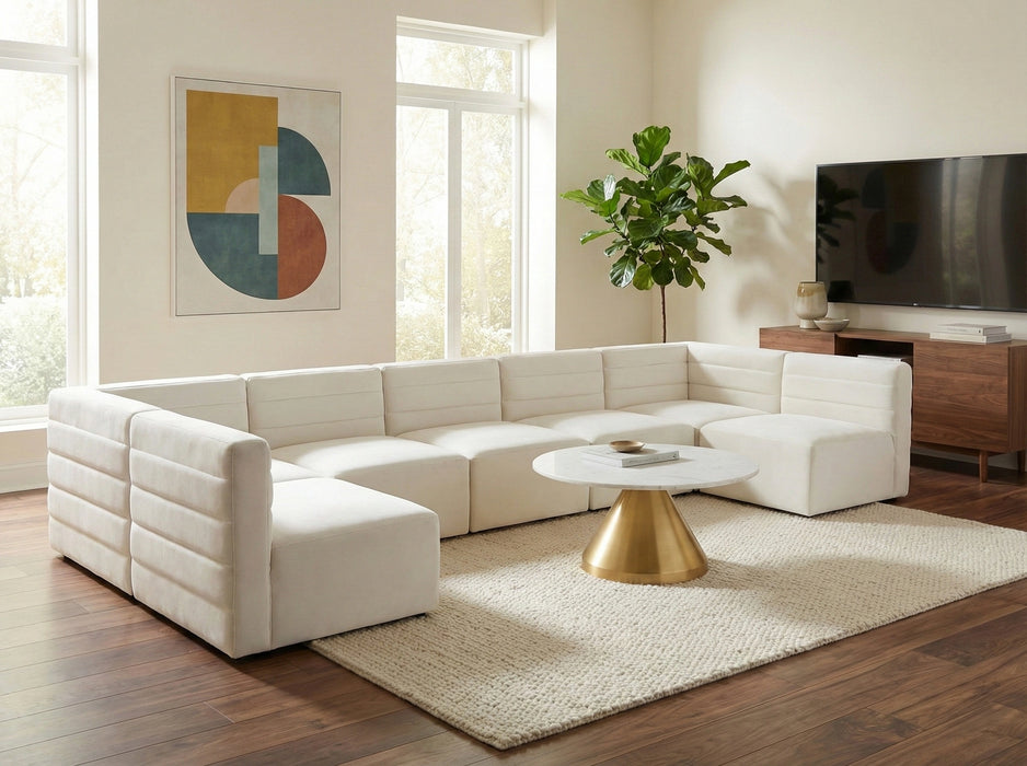 Quincy Cream Velvet Modular Sectional