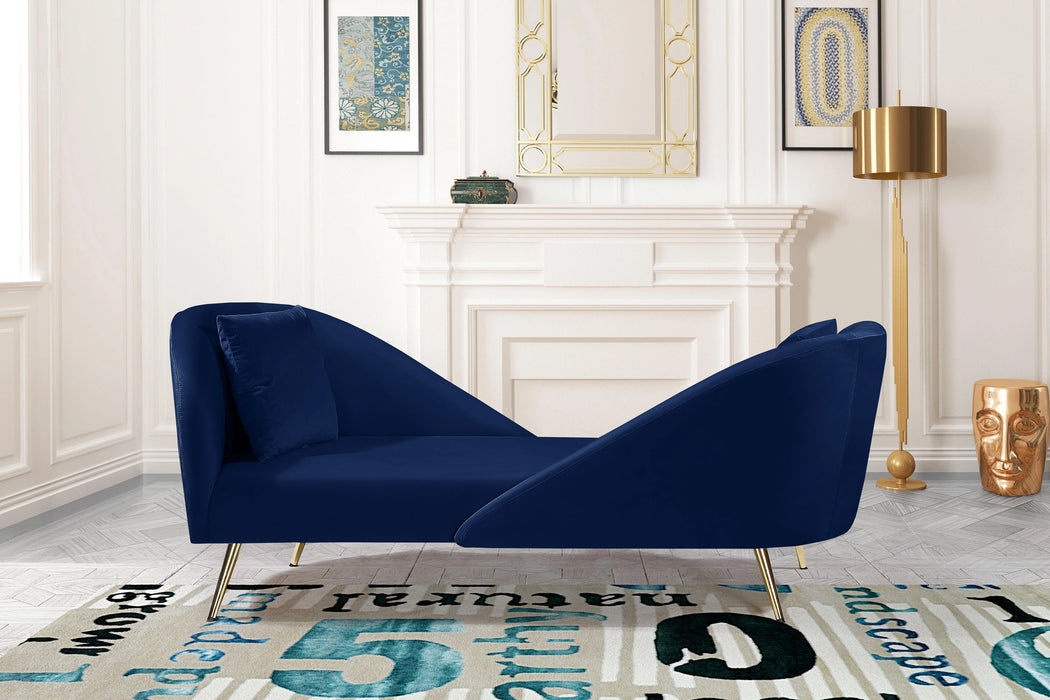 Nolan Navy Velvet Chaise