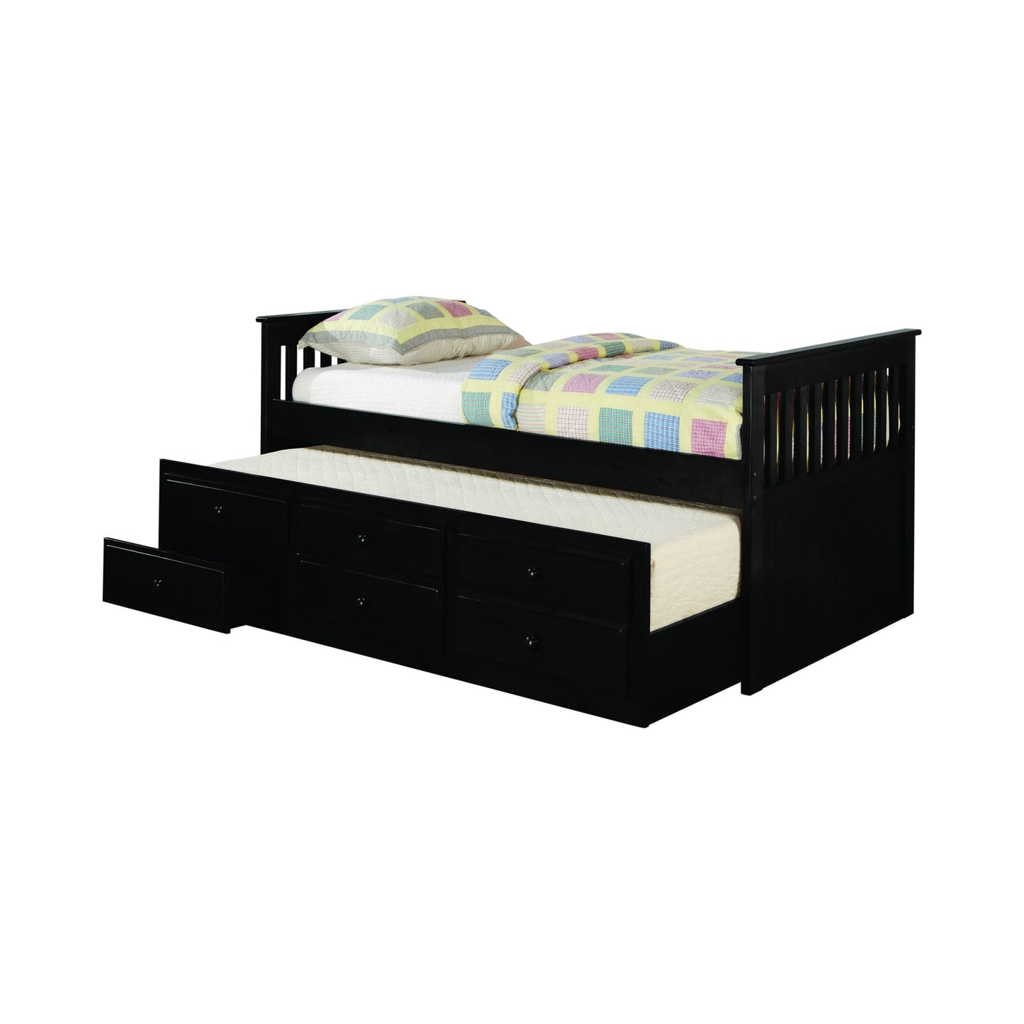 BLACK - STORAGE TRUNDLE BED