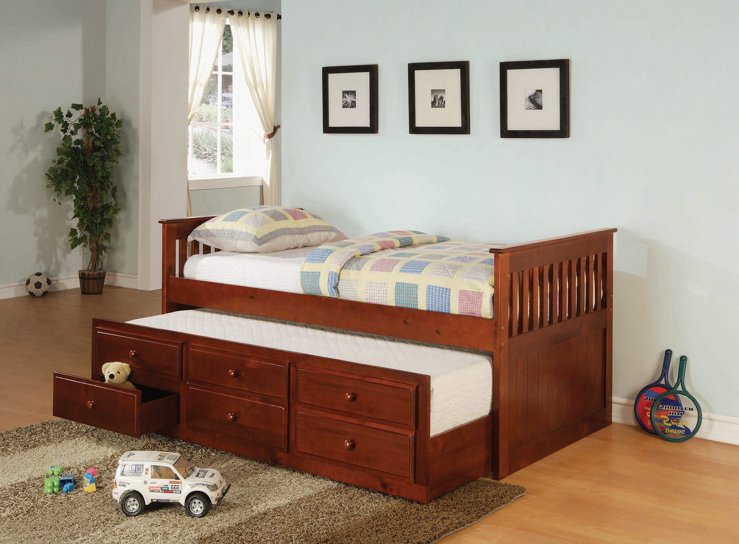 CHERRY - TWIN STORAGE BED