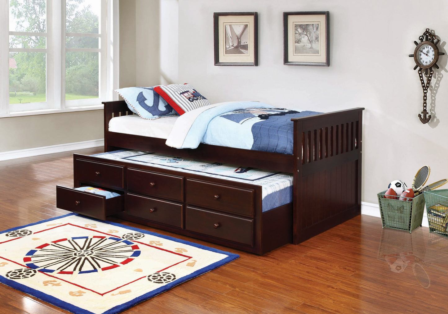 CAPPUCCINO - TWIN STORAGE TRUNDLE BED