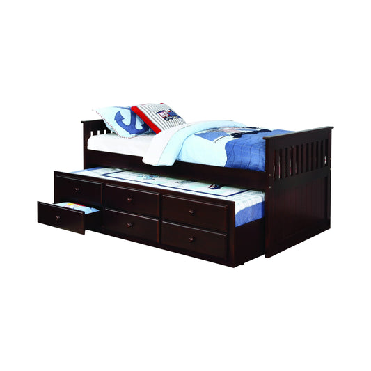 CAPPUCCINO - TWIN STORAGE TRUNDLE BED