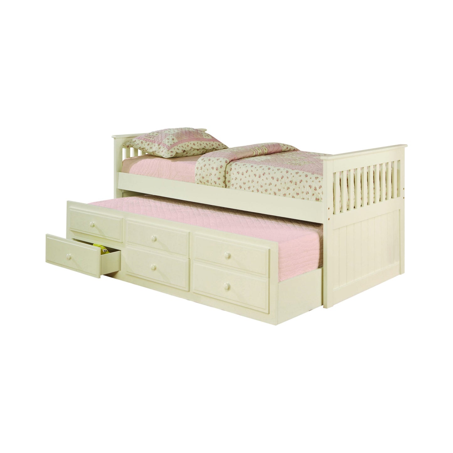 WHITE - TWIN W/ TRUNDLE BED