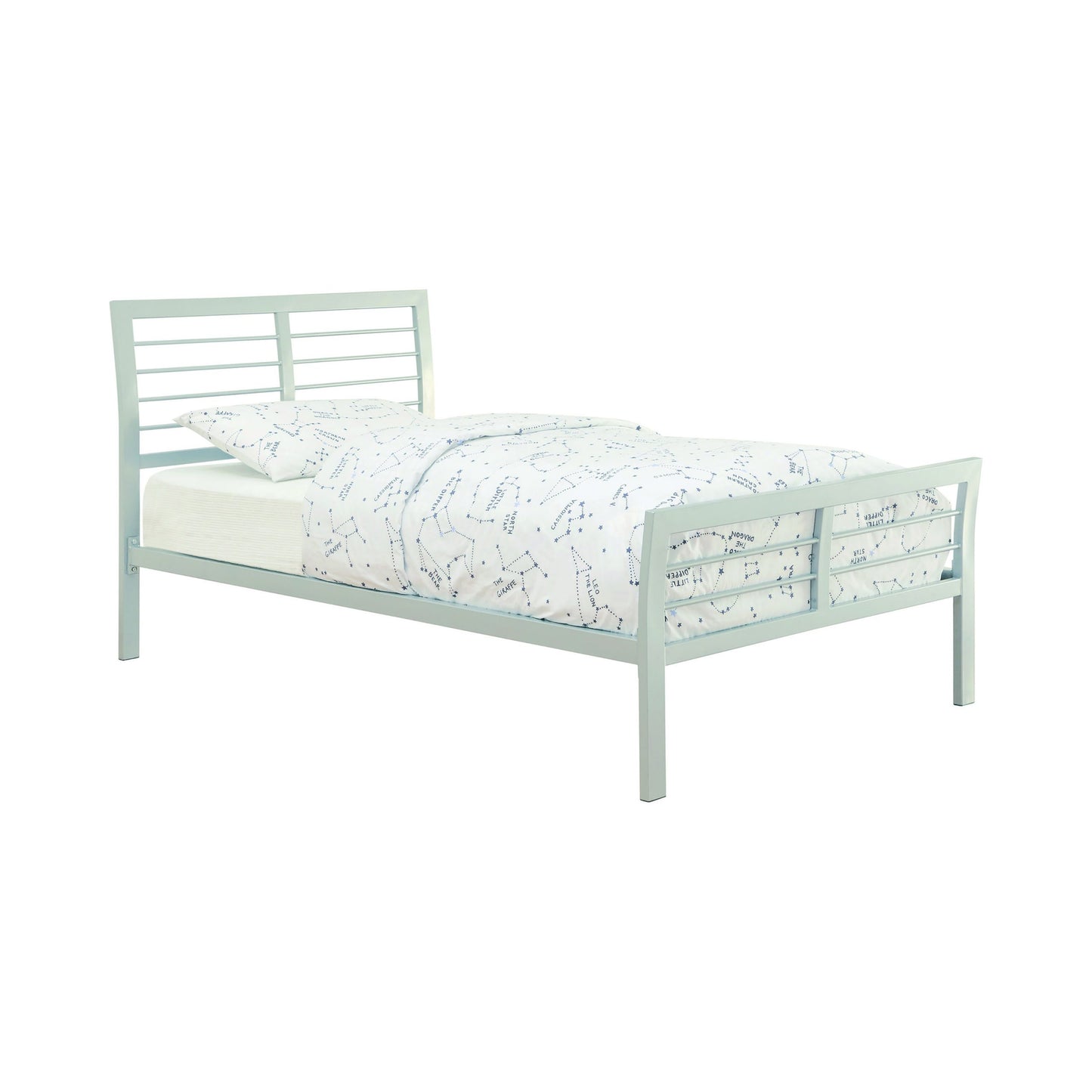 SILVER- METAL BED