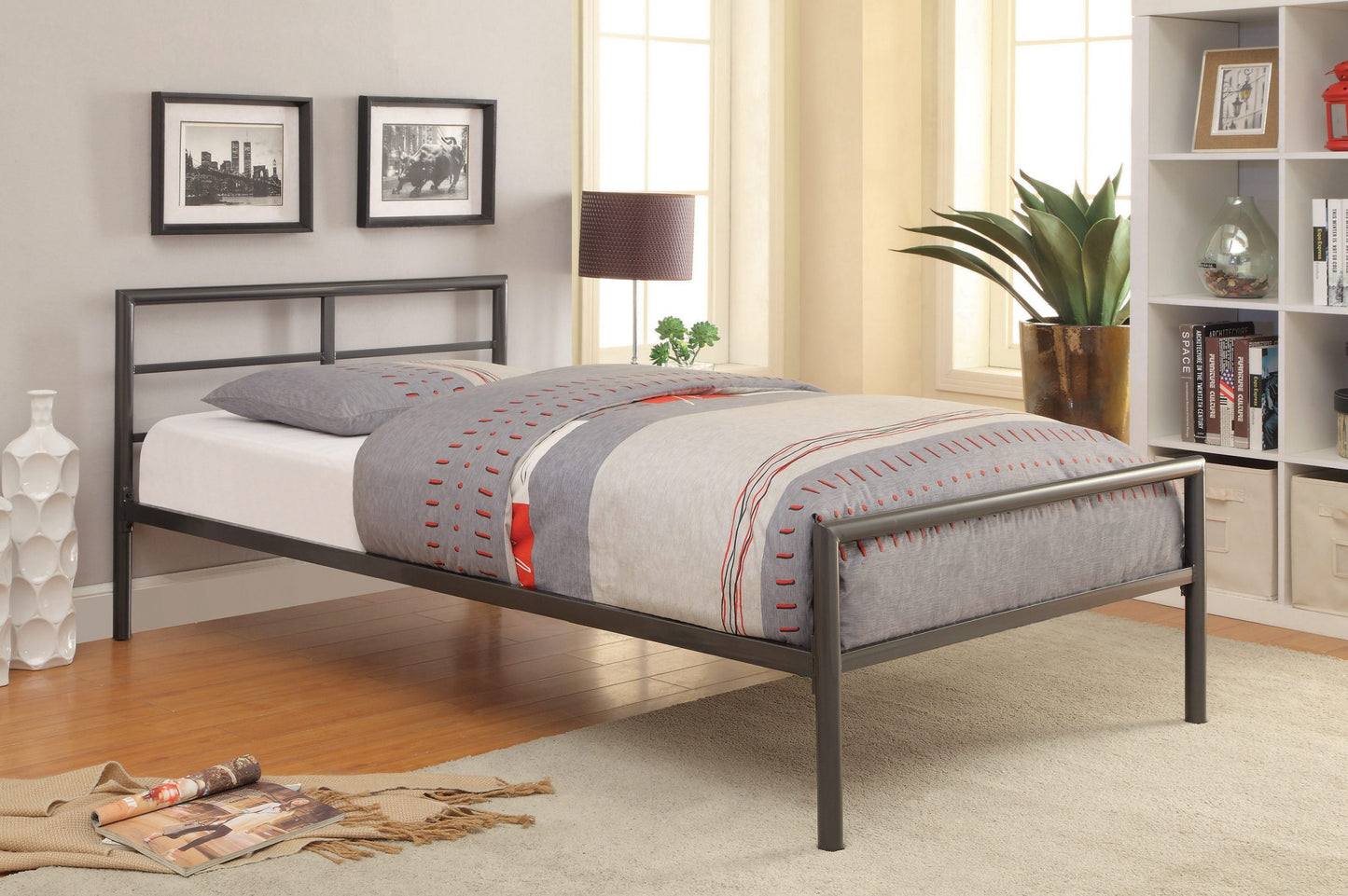 GUNMETAL + TWIN/FULL METAL - BED