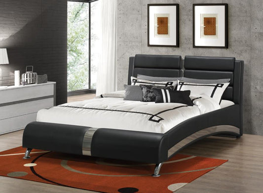 Heremaine Black Upholstered King Bed