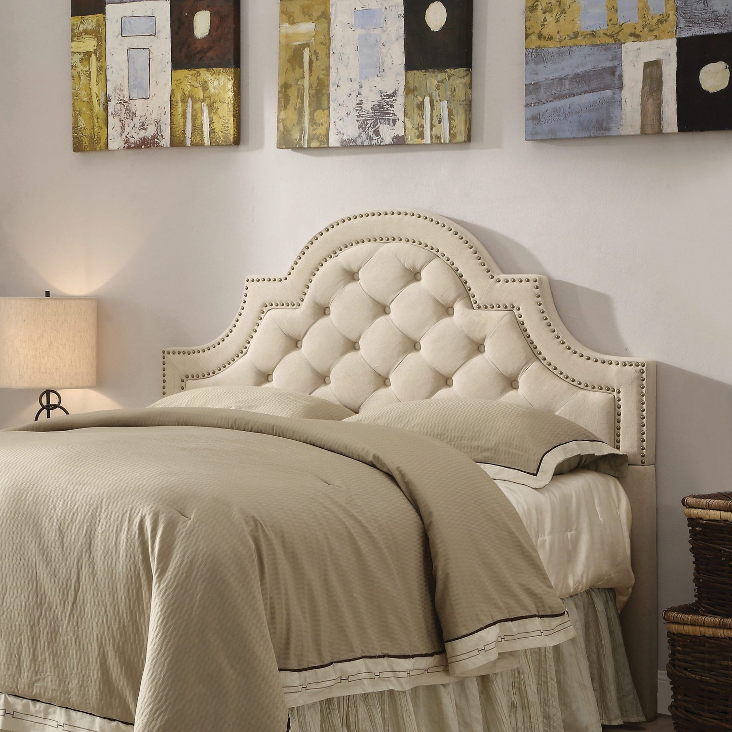 BEIGE - QUEEN/FULL HEADBOARD