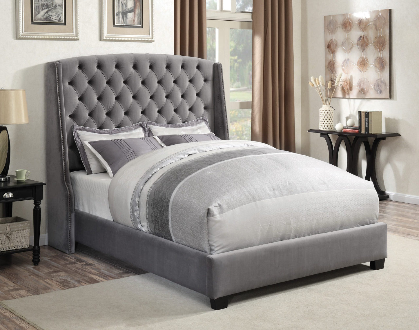 GREY VELVET - BED