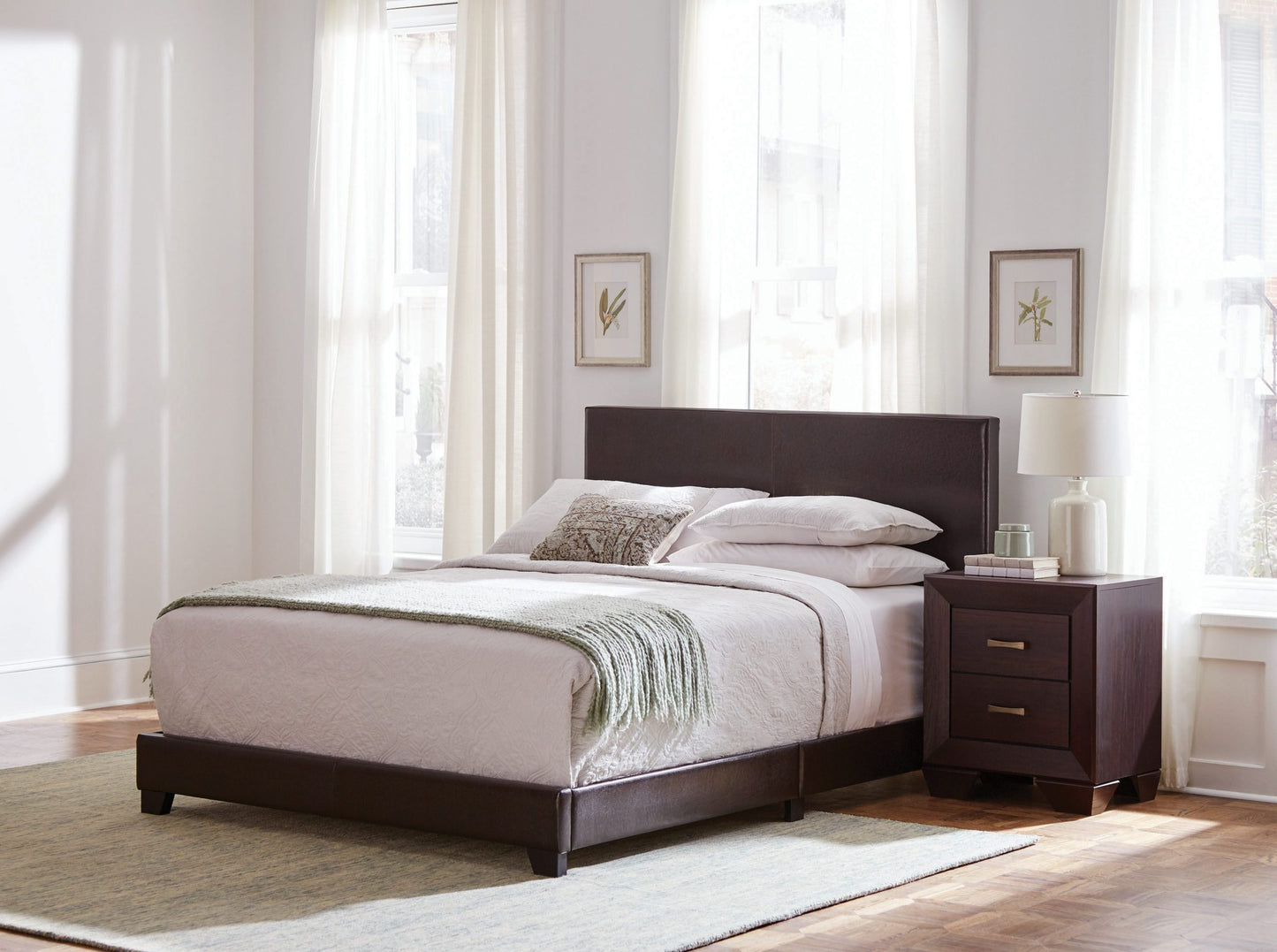 BROWN LEATHERETTE - BED