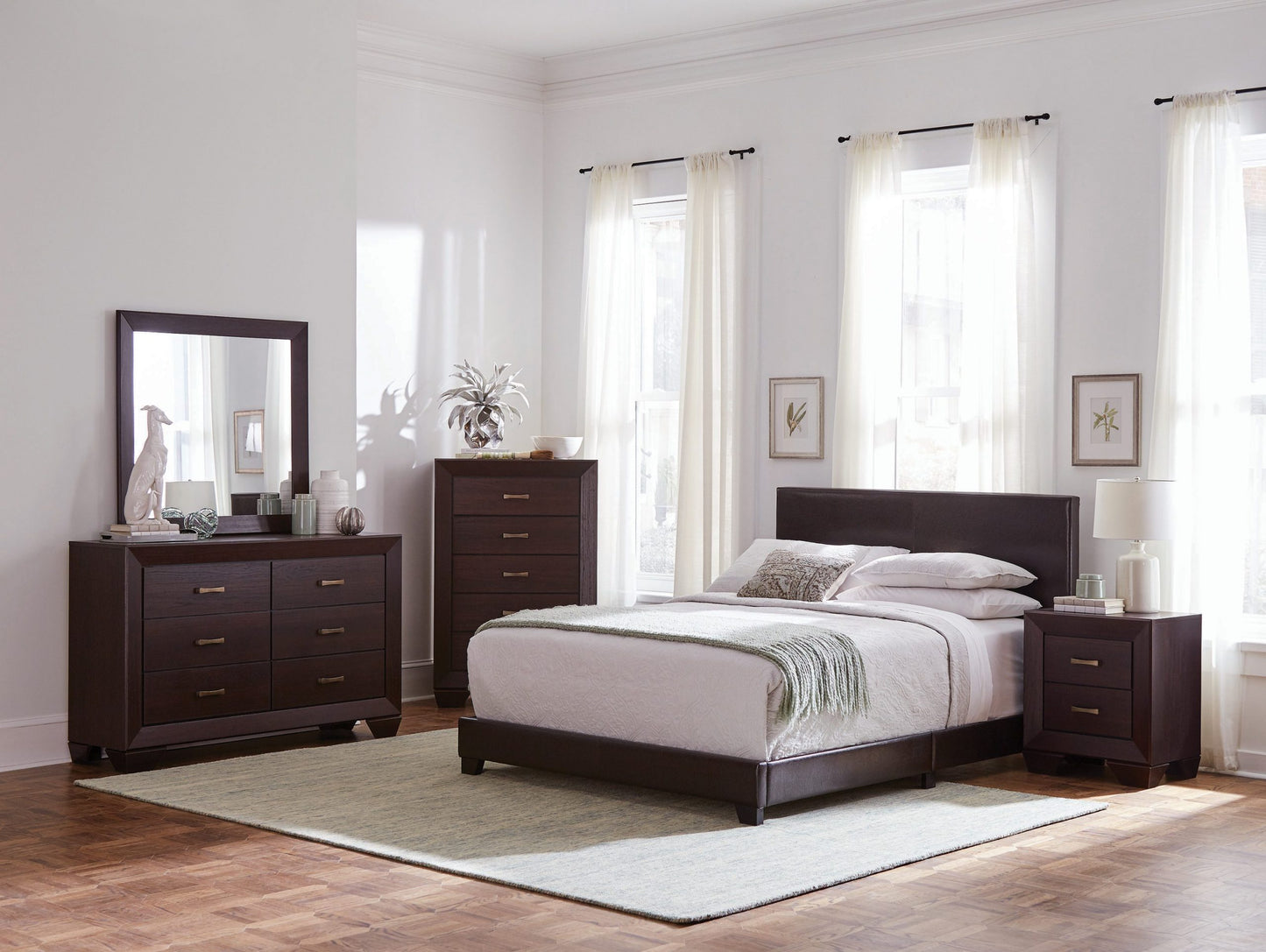 BROWN LEATHERETTE - BED