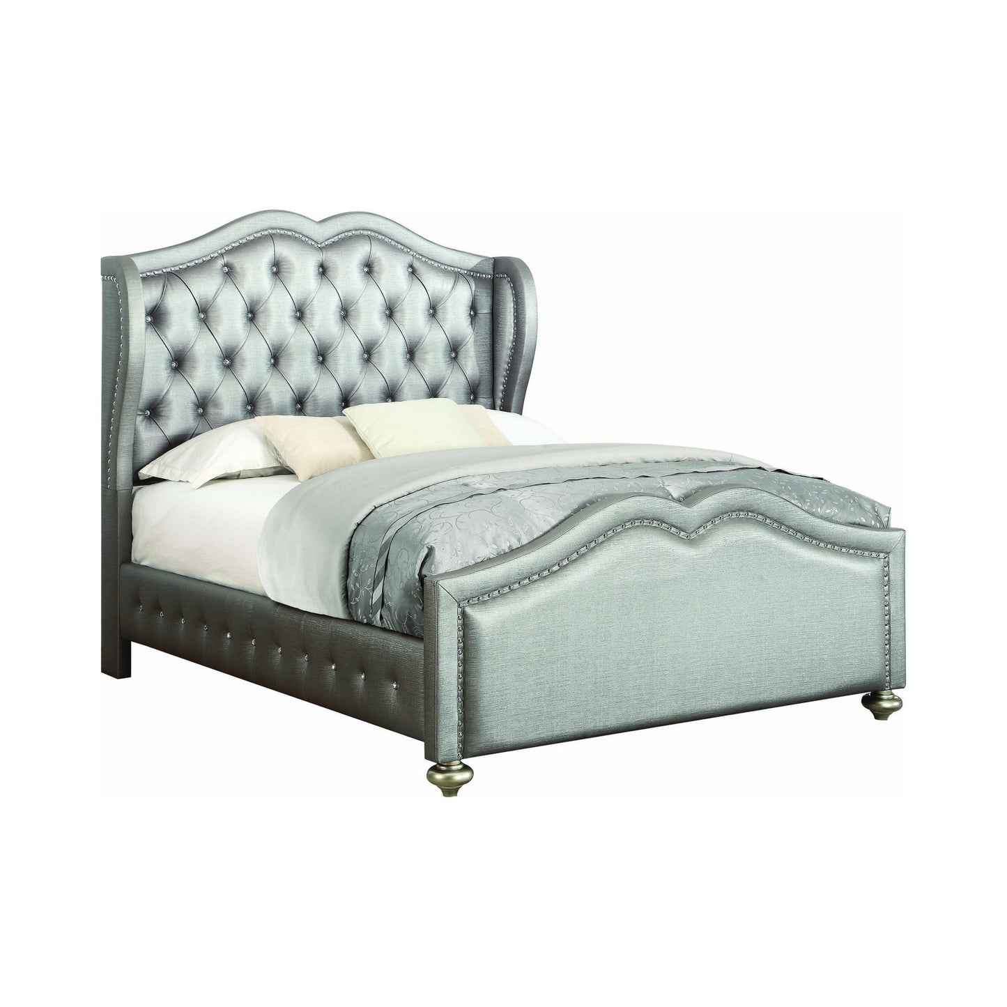 METALLIC SILVER - TUFTED BED