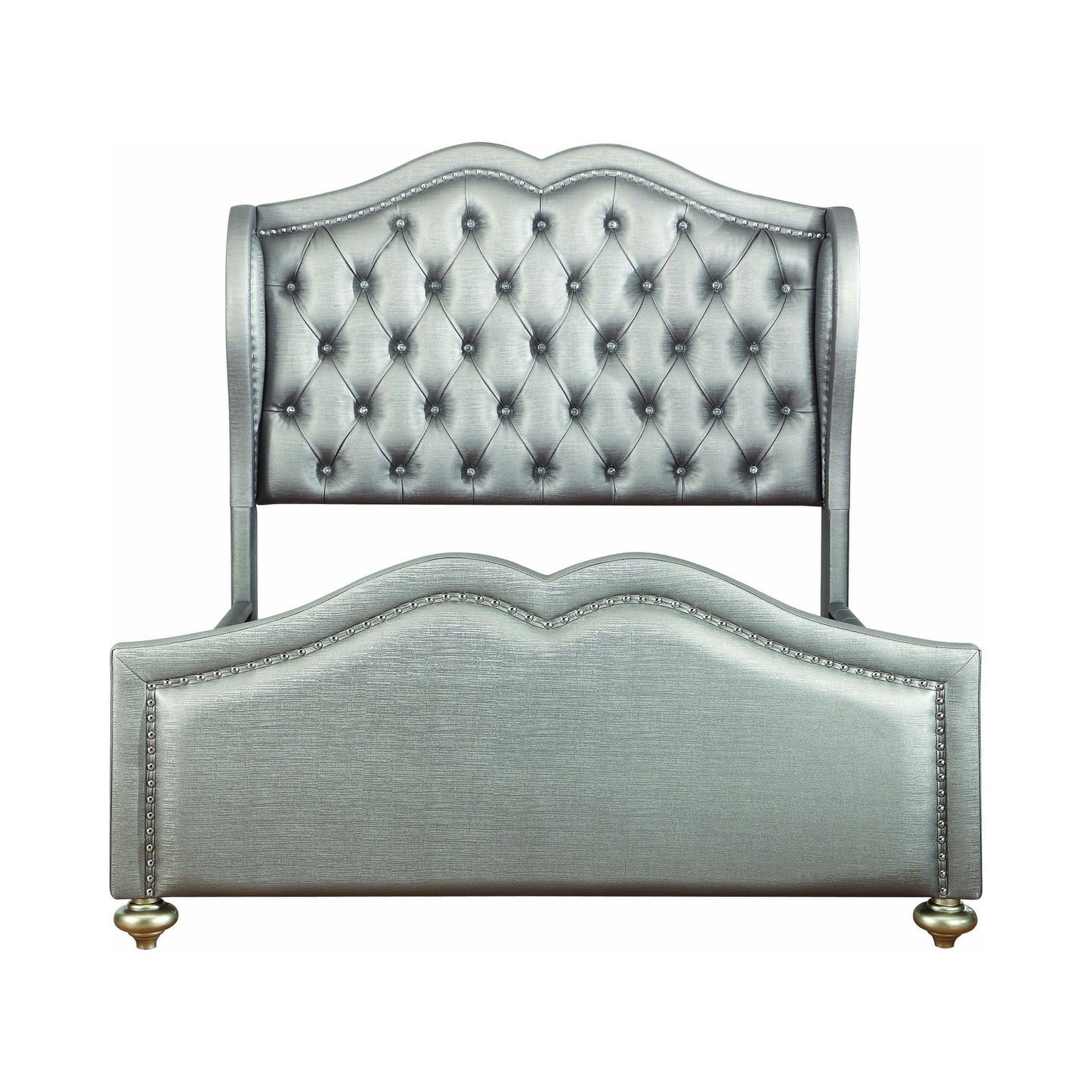 METALLIC SILVER - TUFTED BED