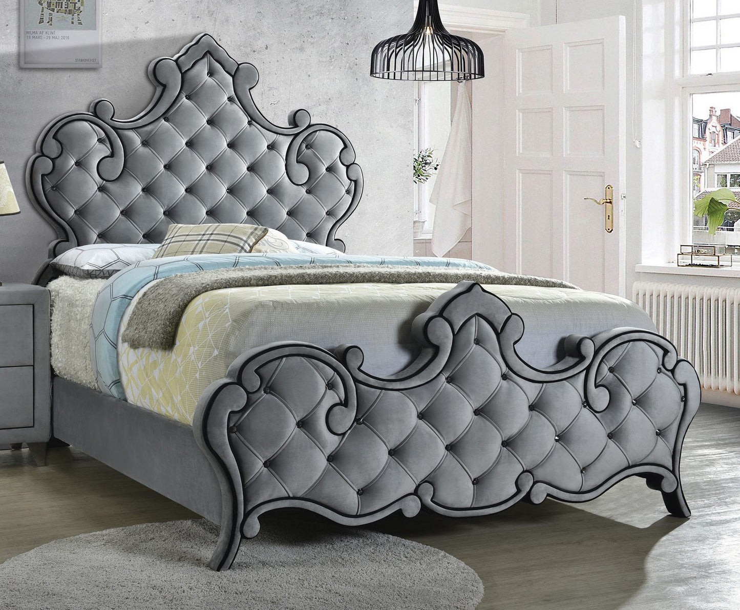 GREY VELVET - BED