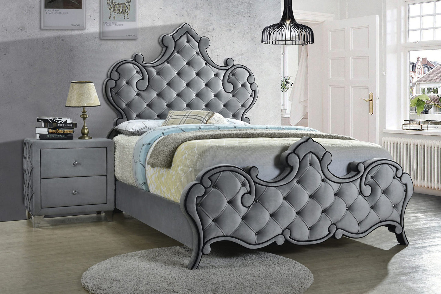 GREY VELVET - BED