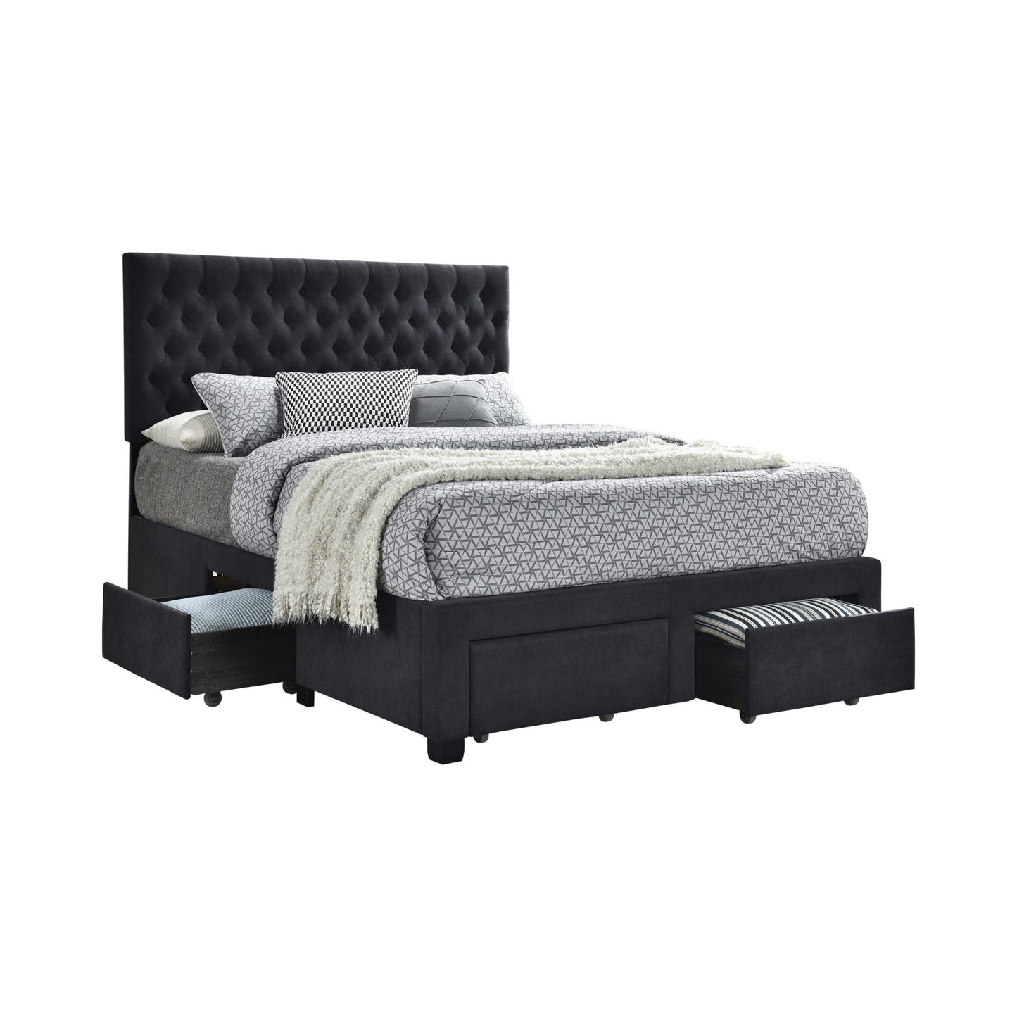 GREY - 4 DRAWER STORAGE BED