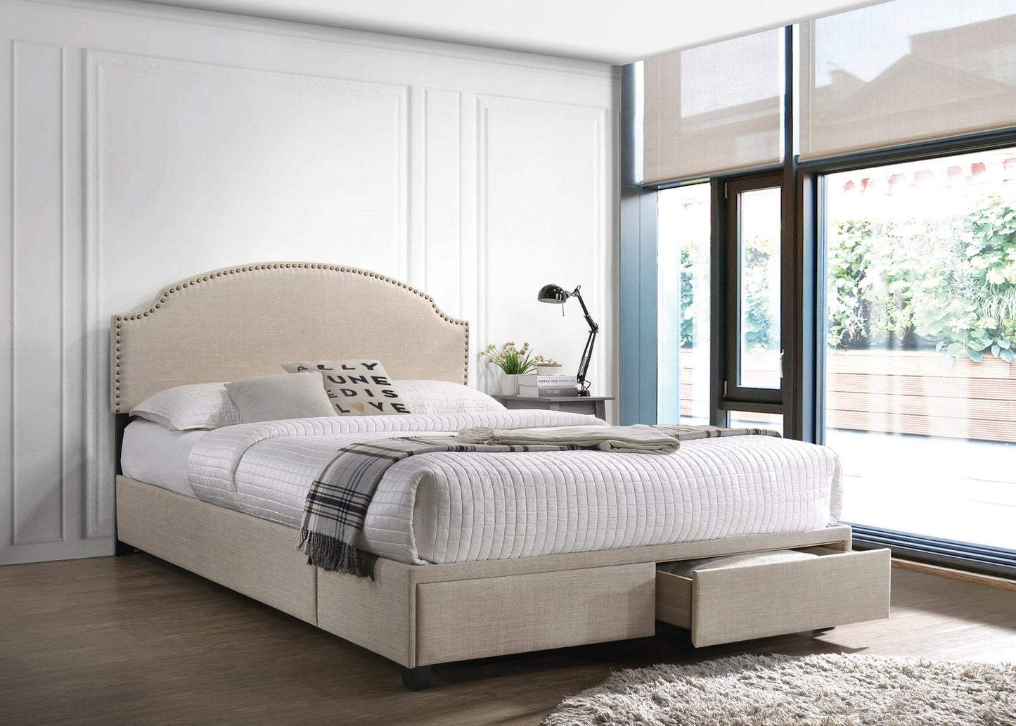 BEIGE - STORAGE BED