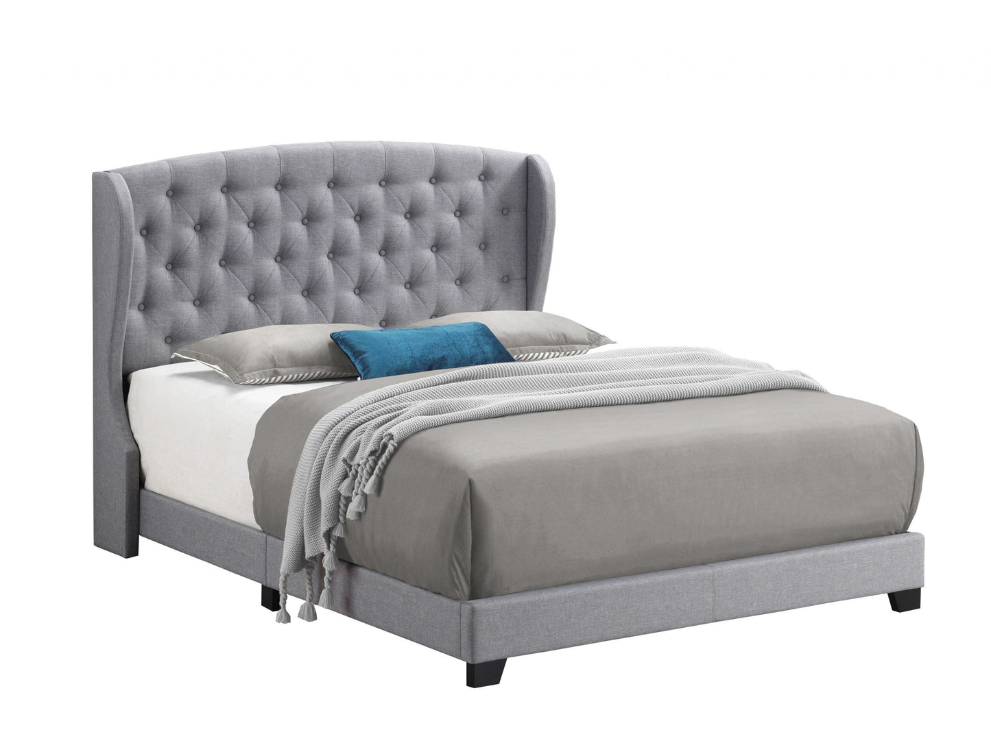 GREY - UPHOLSTERED BED