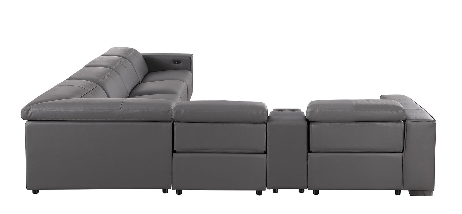 Global United 1208 Dark Grey 7PC Sectional