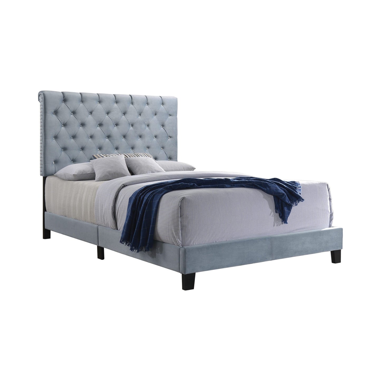 SLATE BLUE VELVET - BED