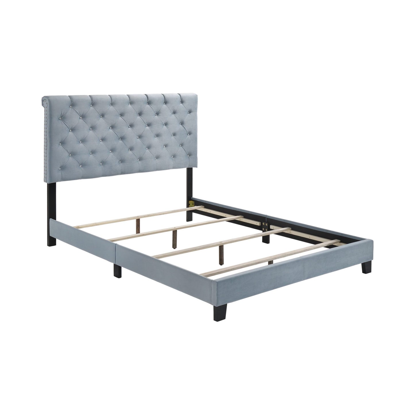 SLATE BLUE VELVET - BED