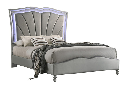 GREY VELVET - LED LIGHTING BED