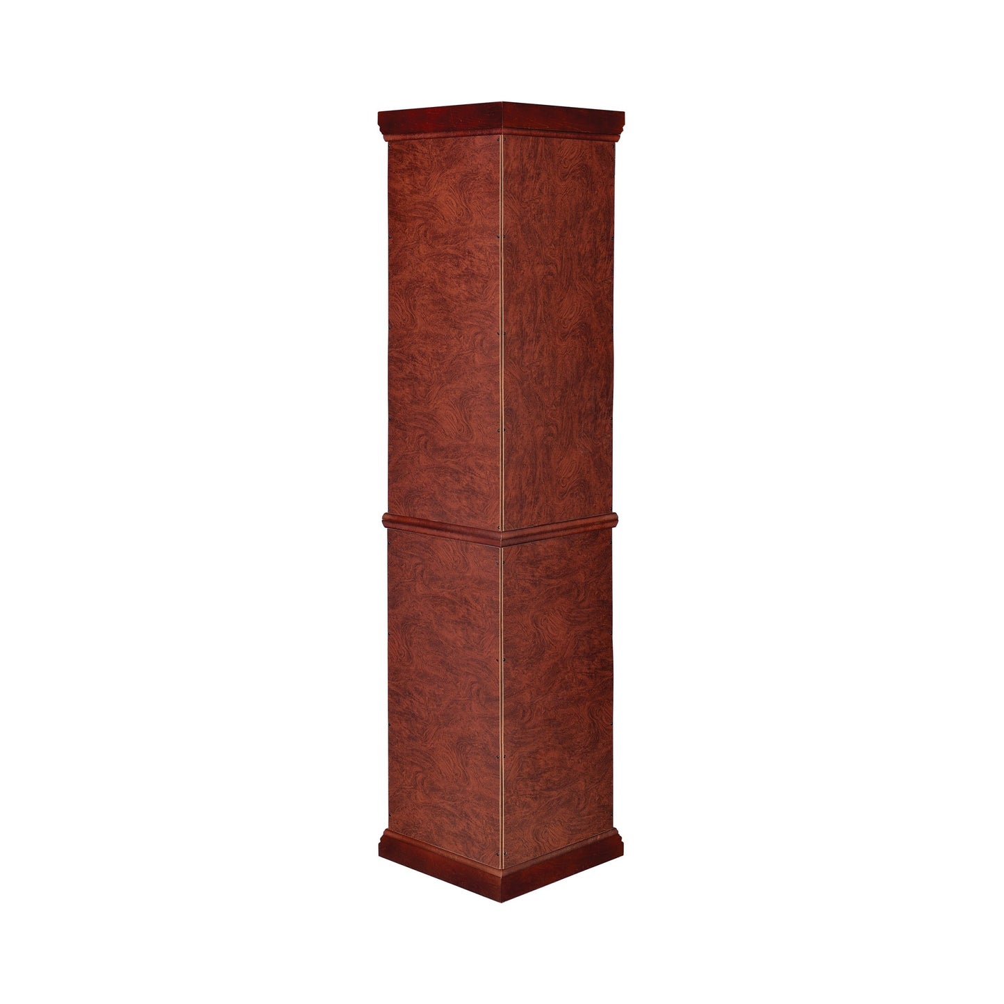 MEDIUM BROWN - 6 SHELF CORNER CURIO CABINET