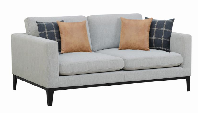 Everyday Light Gray Black Stationary Sofa