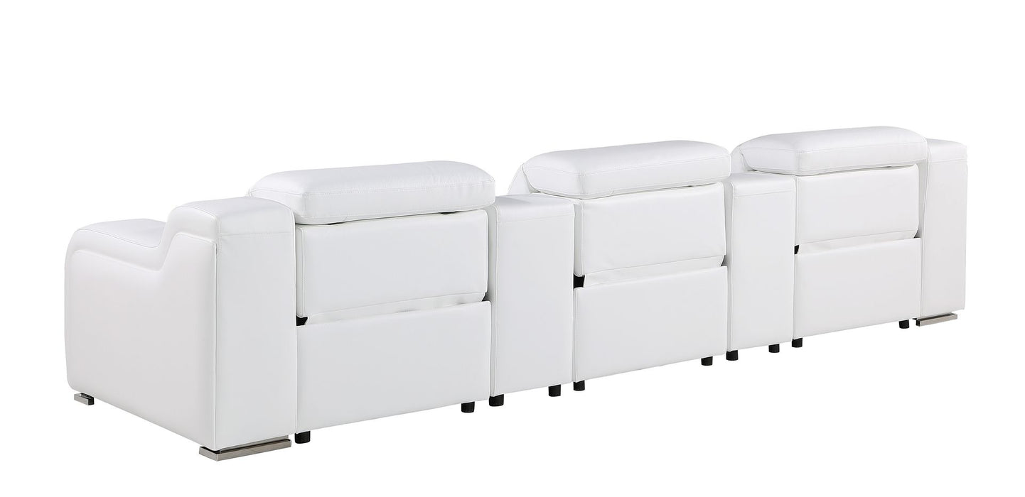 Global United 6111 L-Shaped Power Reclining Sectional | Genuine Leather