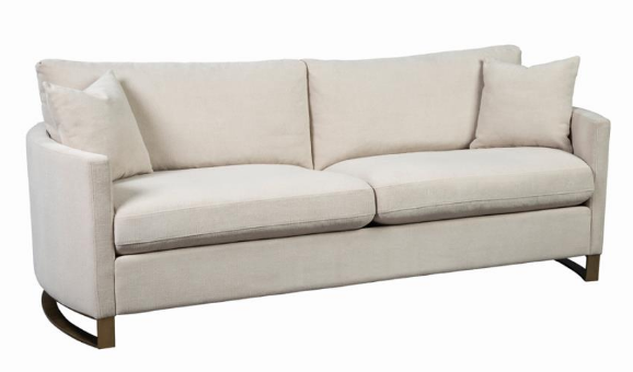 Elevations Biege Rose Brass Stationary Sofa