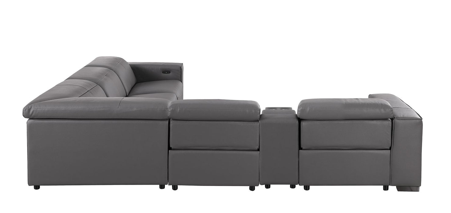 Global United 1208 Dark Grey 6PC Sectional