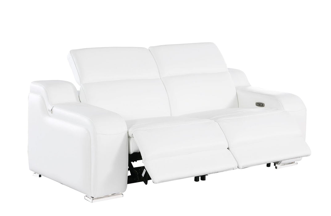 Global United 6111 Power Reclining Loveseat | Genuine Leather