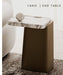Yano white marble and antique brass end table