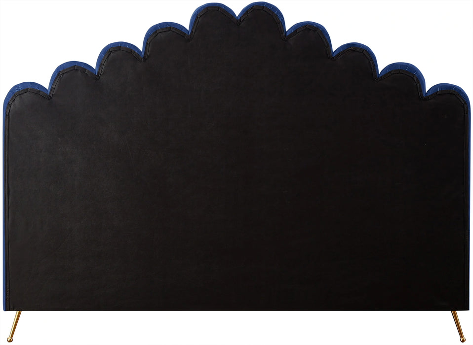 Lily Navy Velvet King Bed