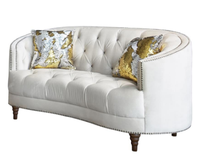 Elevations Off White Stationary Loveseat