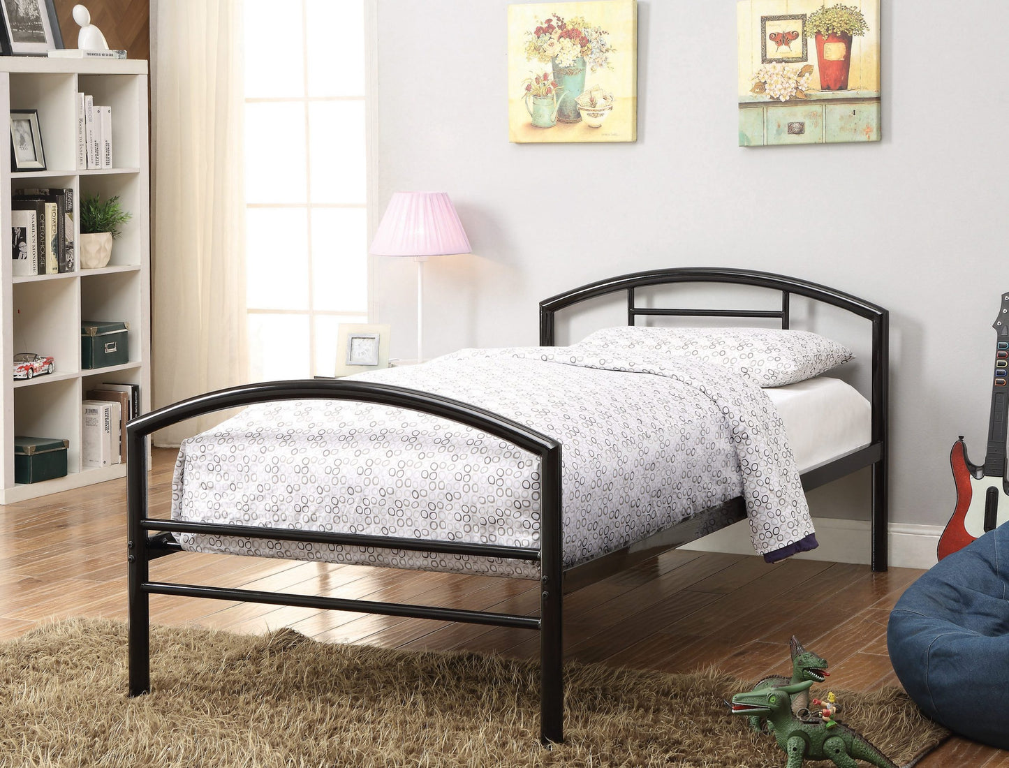 BLACK - TWIN METAL BED