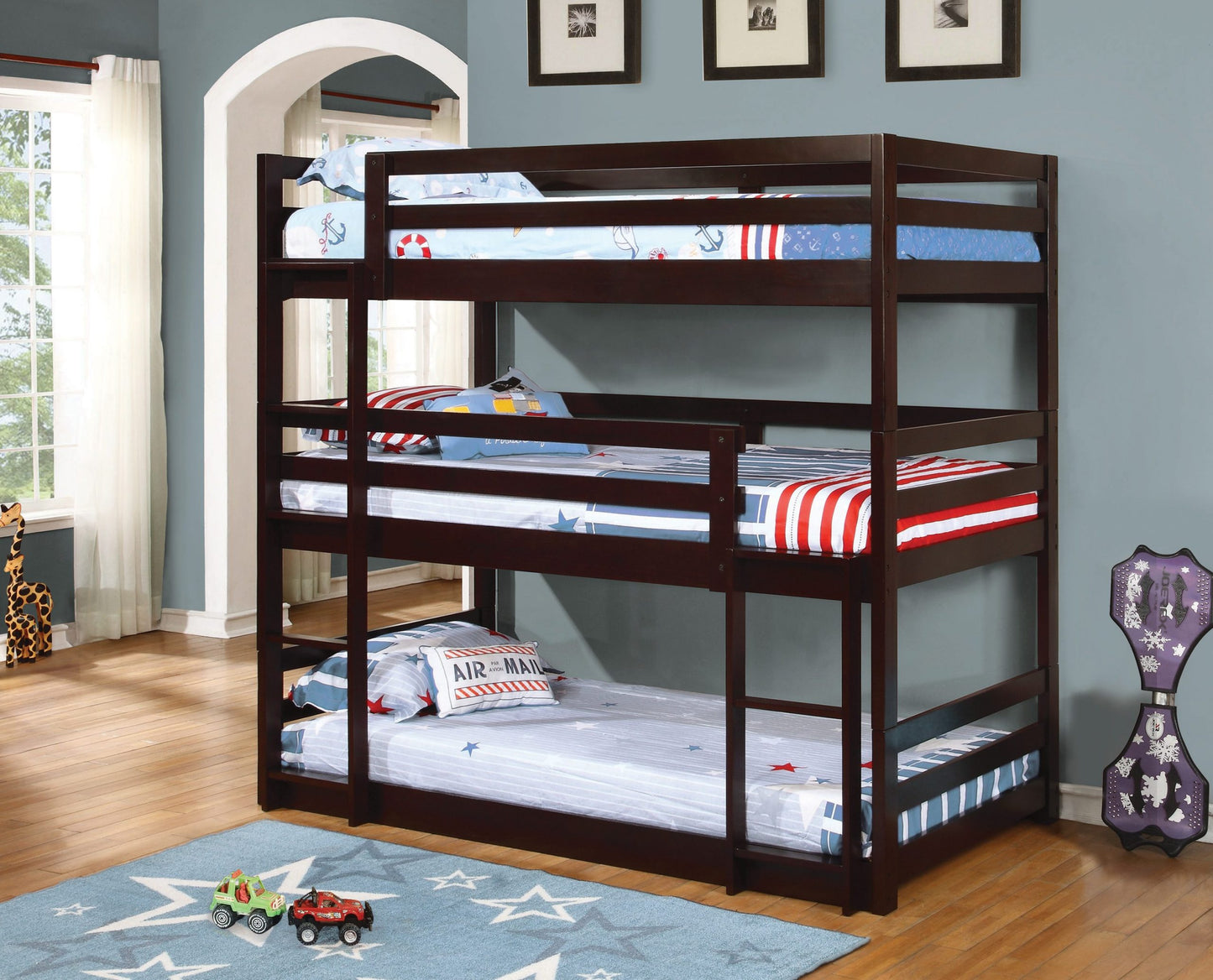 CAPPUCCINO - TRIPLE TWIN BUNK BED