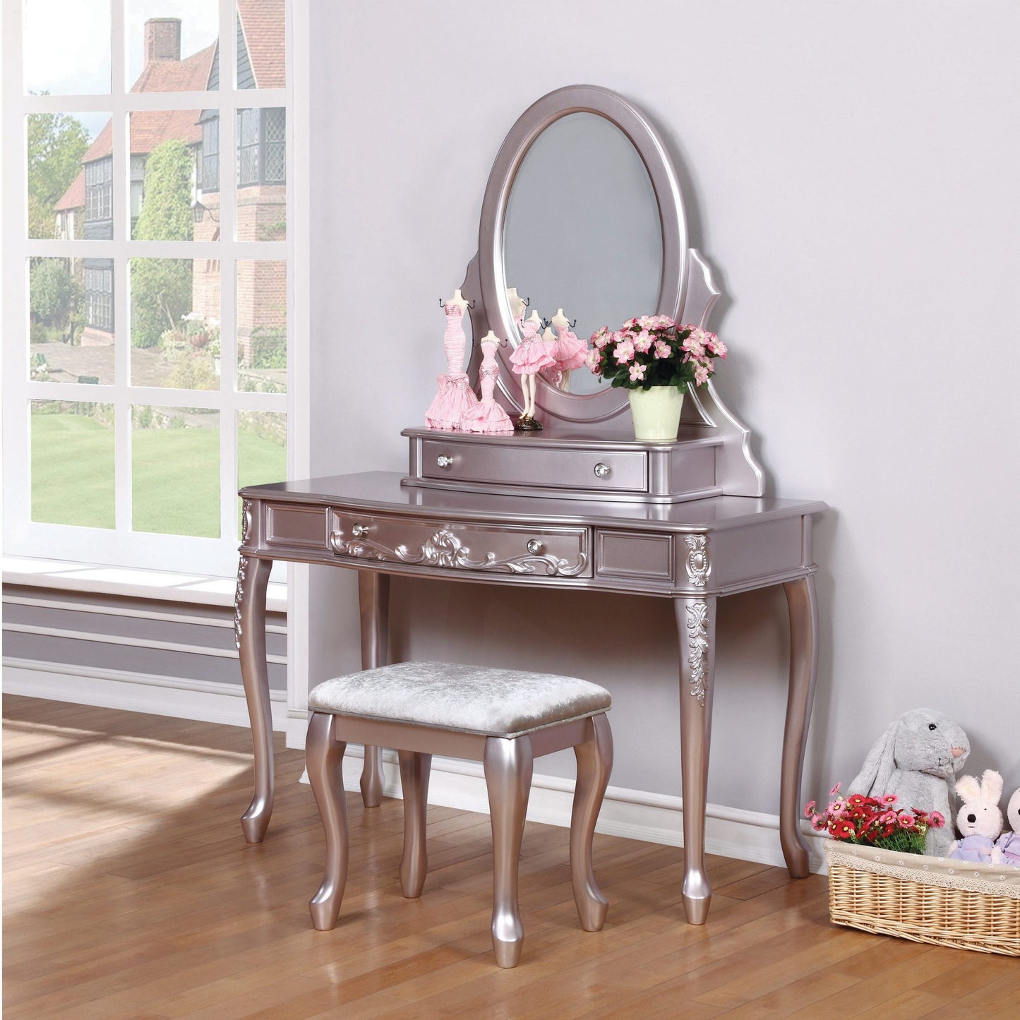 METALLIC LILAC - VANITY DESK