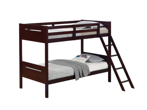 ESPRESSO  TWINTWIN BUNK BED - Brown Transitional Bunk Bed Bed | NorCal Furniture Santa Clara CA