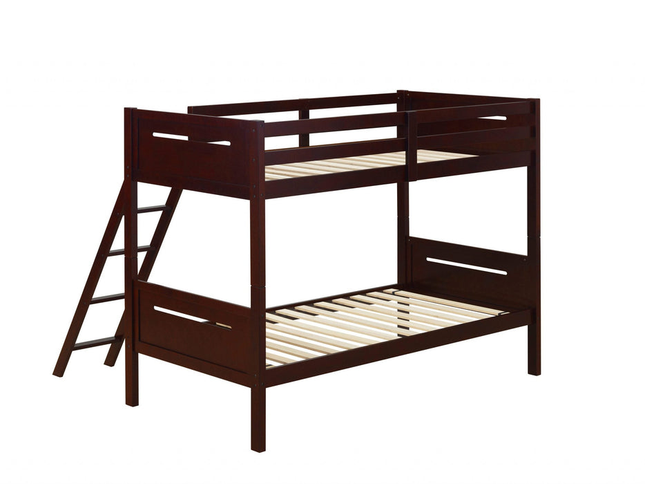 ESPRESSO  TWINTWIN BUNK BED - Brown Transitional Bunk Bed Bed | NorCal Furniture Santa Clara CA