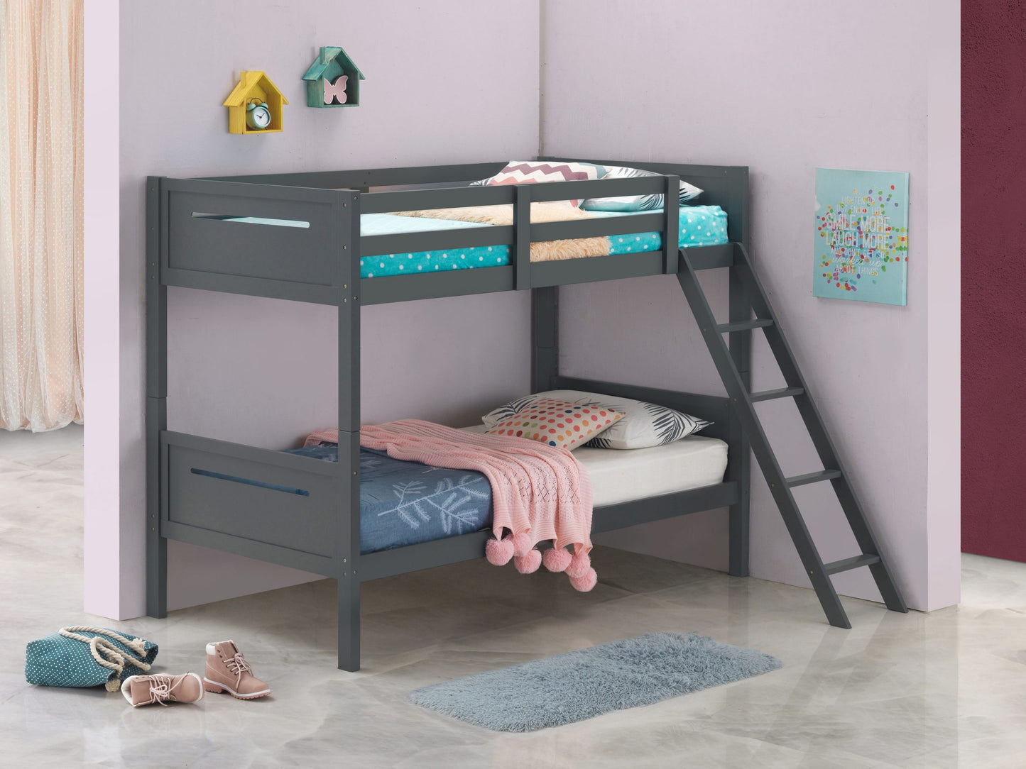 GREY - TWIN/TWIN BUNK BED