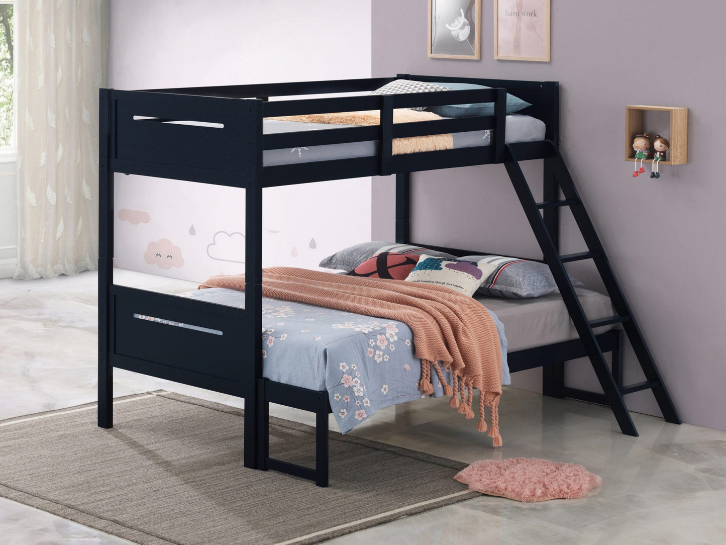 BLUE - TWIN/FULL BUNK BED