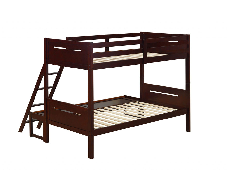 ESPRESSO  TWINFULL BUNK BED - Brown Transitional Bunk Bed Bed | NorCal Furniture Santa Clara CA