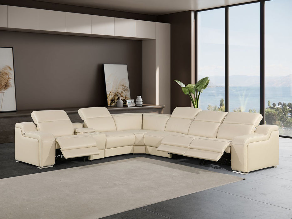 Global United 6111 7-Piece Power Reclining Sectional – Beige